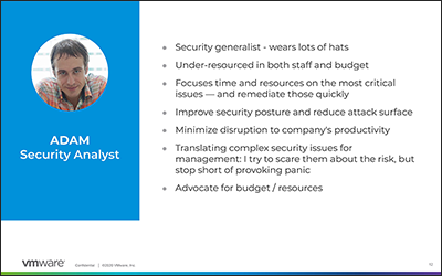 Adam Security Analyst persona